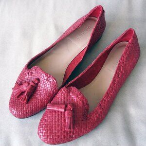 Woven tassel loafers